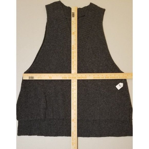 COPY - FREE PEOPLE WOMEN'S  WOOL MIX GRAY SWEATER KNITTED VEST SIZE S/P #845 - Picture 5 of 8